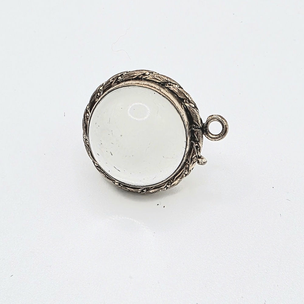 ANTIQUE VICTORIAN 9K ROLLED GOLD ROCK CRYSTAL, "POOLS OF LIGHT" FOB LOCKET